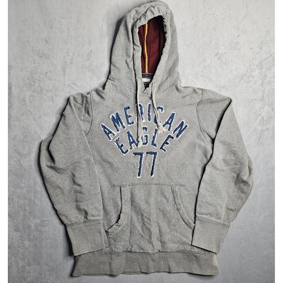 American Eagle Outfitters Other - Vintage American Eagle Hoodie Womens Large Gray Fleece Sweatshirt Embroidered